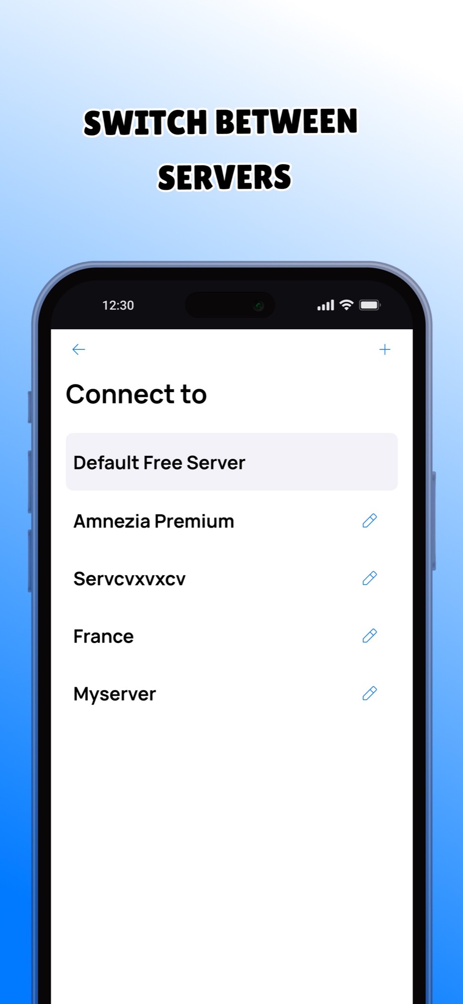DefaultVPN на iPhone: список добавленных VPN-серверов
